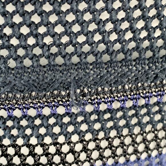 RAG & BONE Size L Navy Black Cotton Blend Textured Stripe Open Knit Pullover - Picture 8 of 12